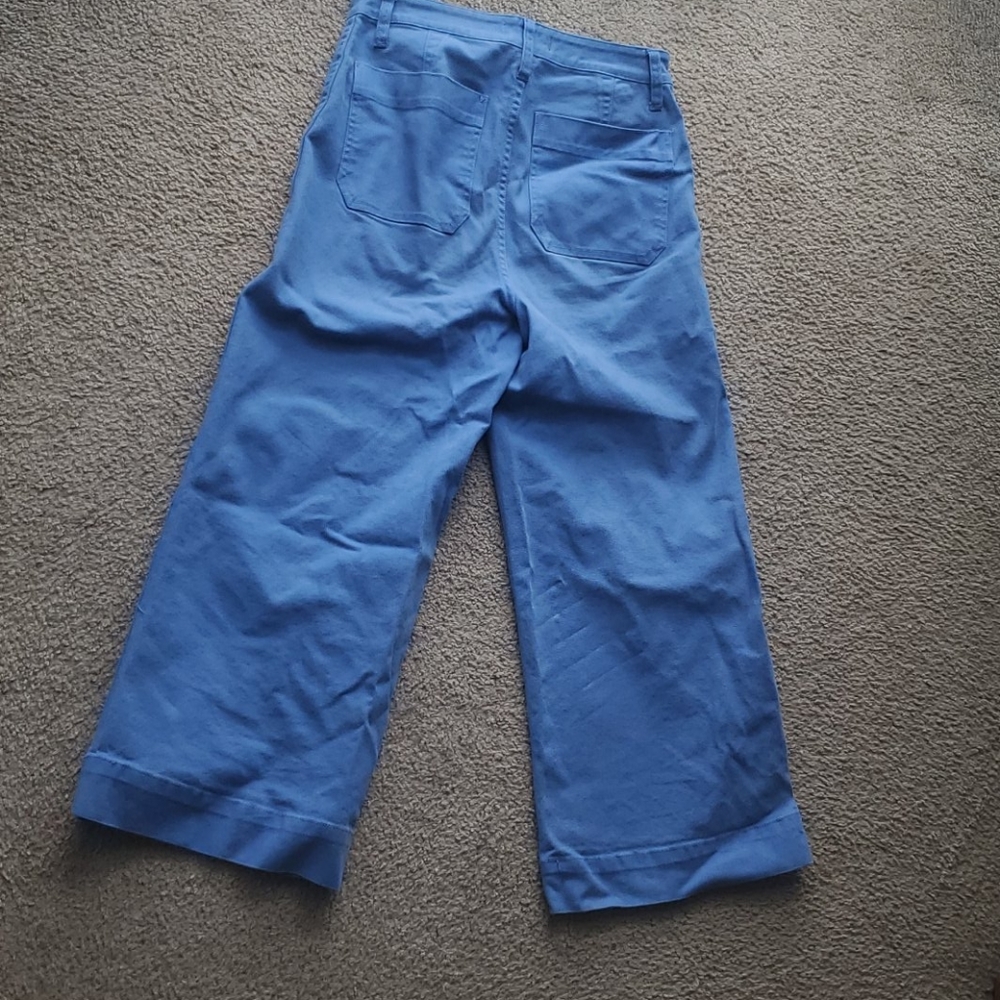 Madewell Blue Cotton Flare Pants - Picture 5 of 6